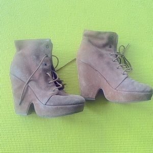 Sienna/Burnt Orange Bootie Chunky Heels